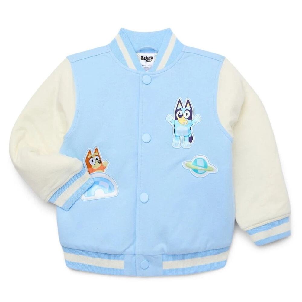 Disney BLUEY Varsity Jacket Coat Hoodie Girls Boys Toddler Bingo Dog 3T